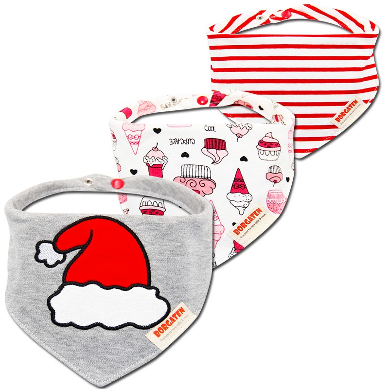 3pcs Organic Cotton Baby Gauze Scarf Burp Cloth Bandana Bibs Newborn Baby Boy Infant Girl Toddler Winter Scarf Waterproof Bib