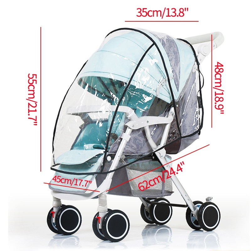 Universal Stroller Rain Cover Wind Transparent Dust Shield Pram Umbrella Raincoat Baby Car Seat Cover Stroller Accessories