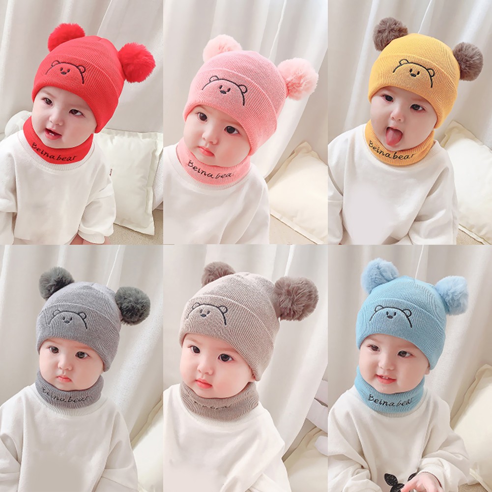 Cartoon Wool Knitted Cute Beanies Hat Fashion Baby Kids Knitted Winter Hat Cute High Elastic Warm Hat for Girls Boys