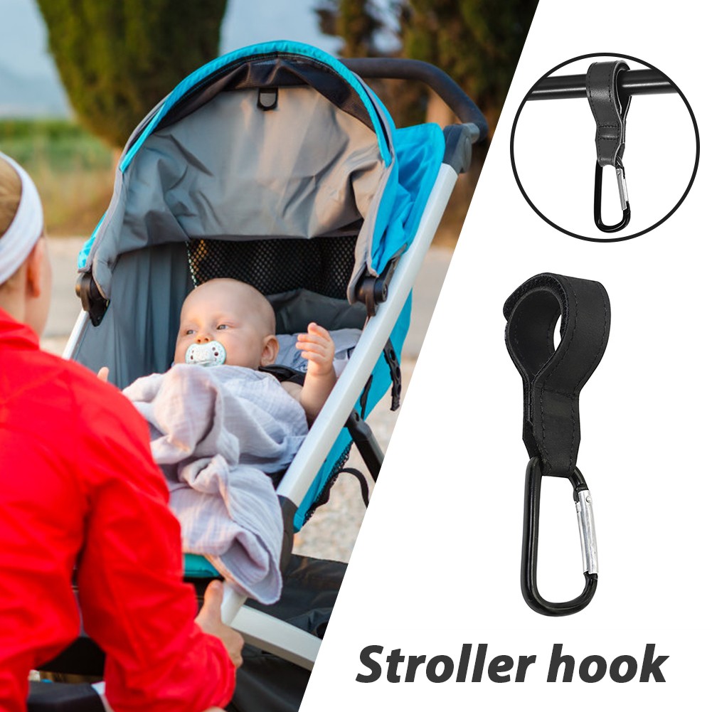 1/2pcs Baby Stroller Bag Hooks PU Leather Non-slip Hanger Wheelchair Organizer Bag Buckle Stroller Bag Hooks Baby Stroller Seat Accessories