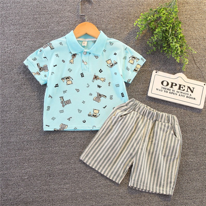 New Summer Baby Clothes Suit Children Fashion Boy Girls Cartoon T-Shirt Shorts 2Pcs/Set Toddler Casual Clothing Kids Tracksuits