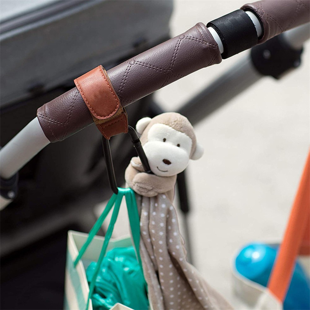 1/2pcs PU Leather Baby Stroller Hook Bag Stroller Rotate 360 ​​Degree Rotate Pram Organizer Stroller Hook Accessories