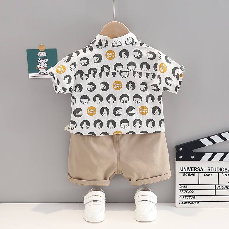 New summer baby clothes suit children boys cartoon casual shirt shorts 2pcs/sets baby costume infant clothing kids tracksuits