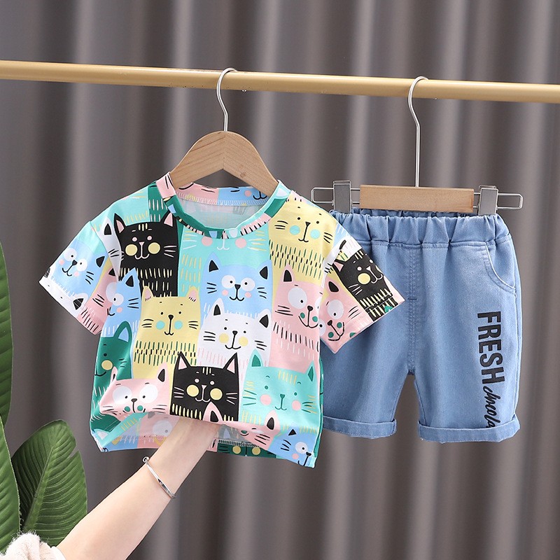 Boys Clothing Sets Infant Clothes Suits Short Sleeve T-shirt + Short Pants 2pcs Children's Kids Outfit