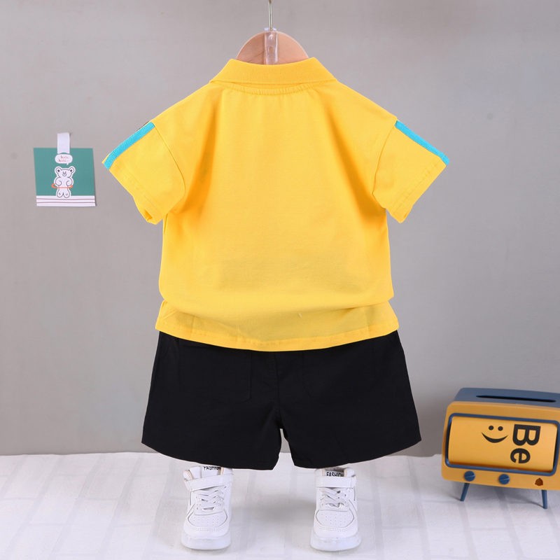 New Hot Suit Summer Children Boys Girls Clothes Kids Cotton Letter Short Sleeve T-shirt 2pcs/sets Toddler Clothes 0-5 Years