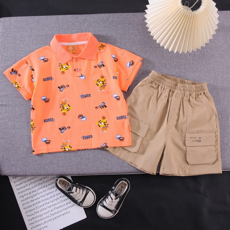 2022 summer baby clothes suit children boys tiger shirt shorts 2pcs/set baby casual clothes infant kids tracksuit suit