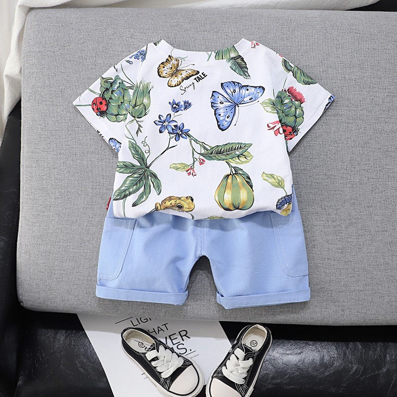 New summer baby girls clothes suit children boys fashion cotton T-shirt shorts 2pcs/sets baby casual outfit kids tracksuits