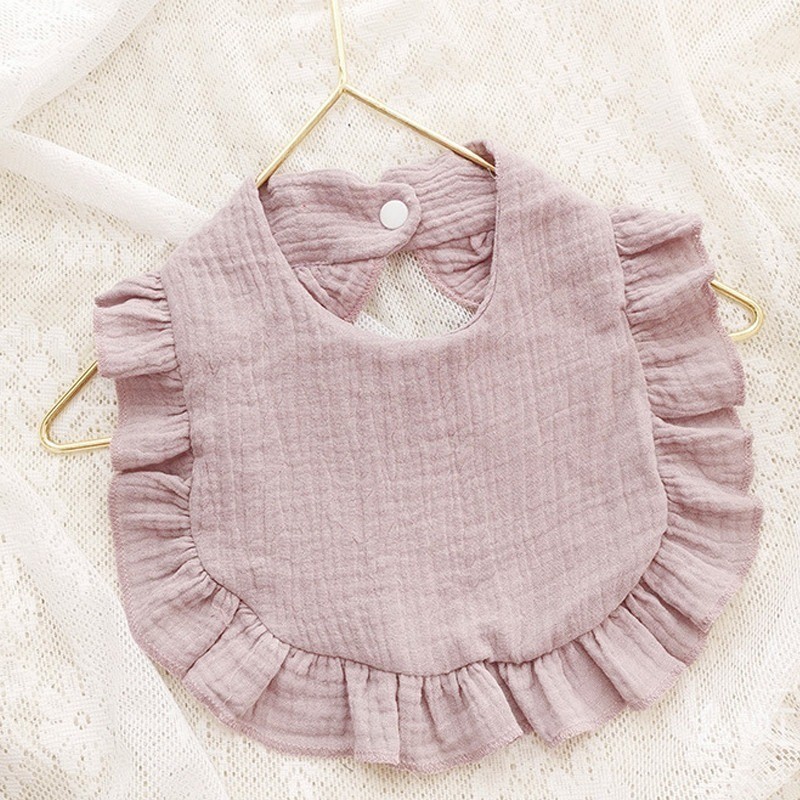 Boy Girls Lace Bibs Soft Cotton Adjustable Lace-up Baby Bib Burp Cloths For Babies Baby Feeding Saliva Towel