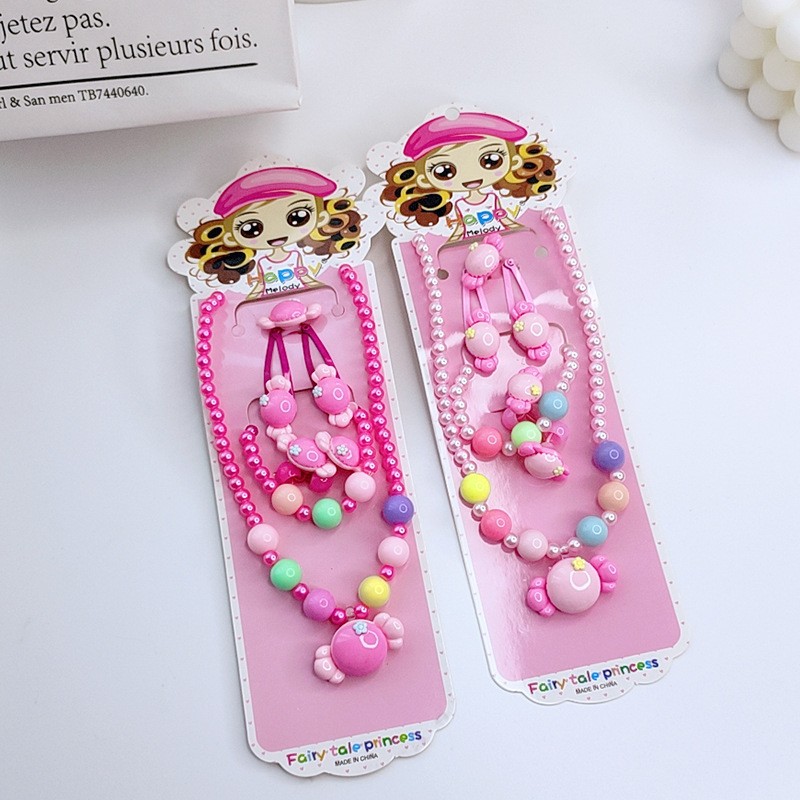 Girls Glitter Cute Hair Clip Set Baby Elastic Hair Bands Ponytail Holder Scrunchies Baby Fashion Sweet Hair Accessories