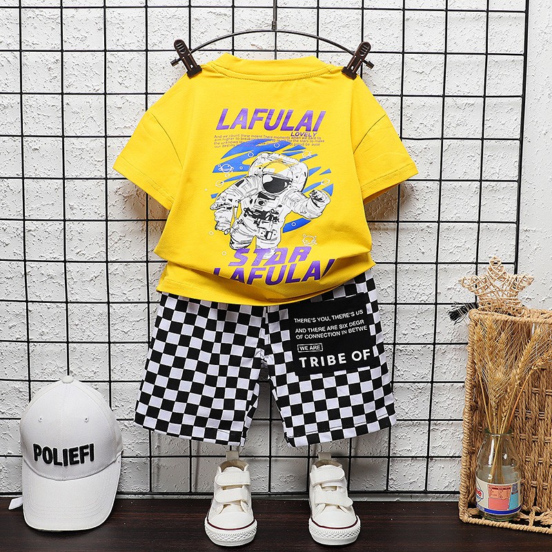 New Summer Children Clothes Baby Boys Girls Outfits Cartoon Cotton T-shirt 2pcs/sets Infant Kids Trend Toddler Tracksuits