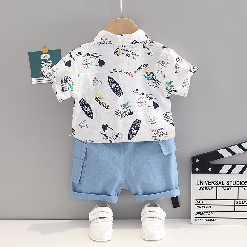 New Summer Baby Clothes Suit Children Boys Fashion Casual Shirt Shorts 2Pcs/Sets Toddler Sports Costume Infant Kids Sportswear