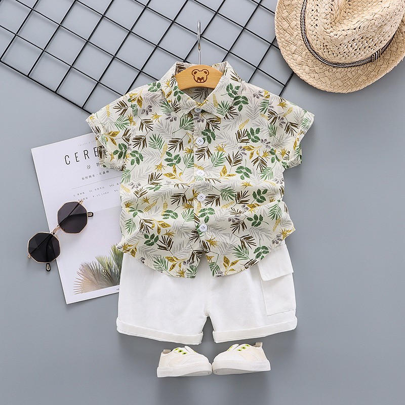 New Summer Baby Boys Clothes Suit Children Fashion Print T-shirt + Pants 2 Pieces/Set Toddler Casual Uniforms Infant Kids Tracksuits