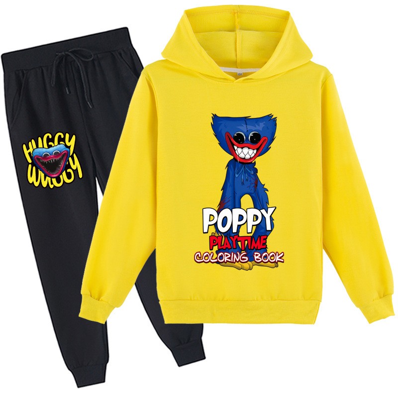 Kissy Messi Poppy Play Costume Kids Horror Clothes Baby Boys Harajuku Huggy Wuggy Hoodie Pants 2pcs Sets Teen Girls Clothes