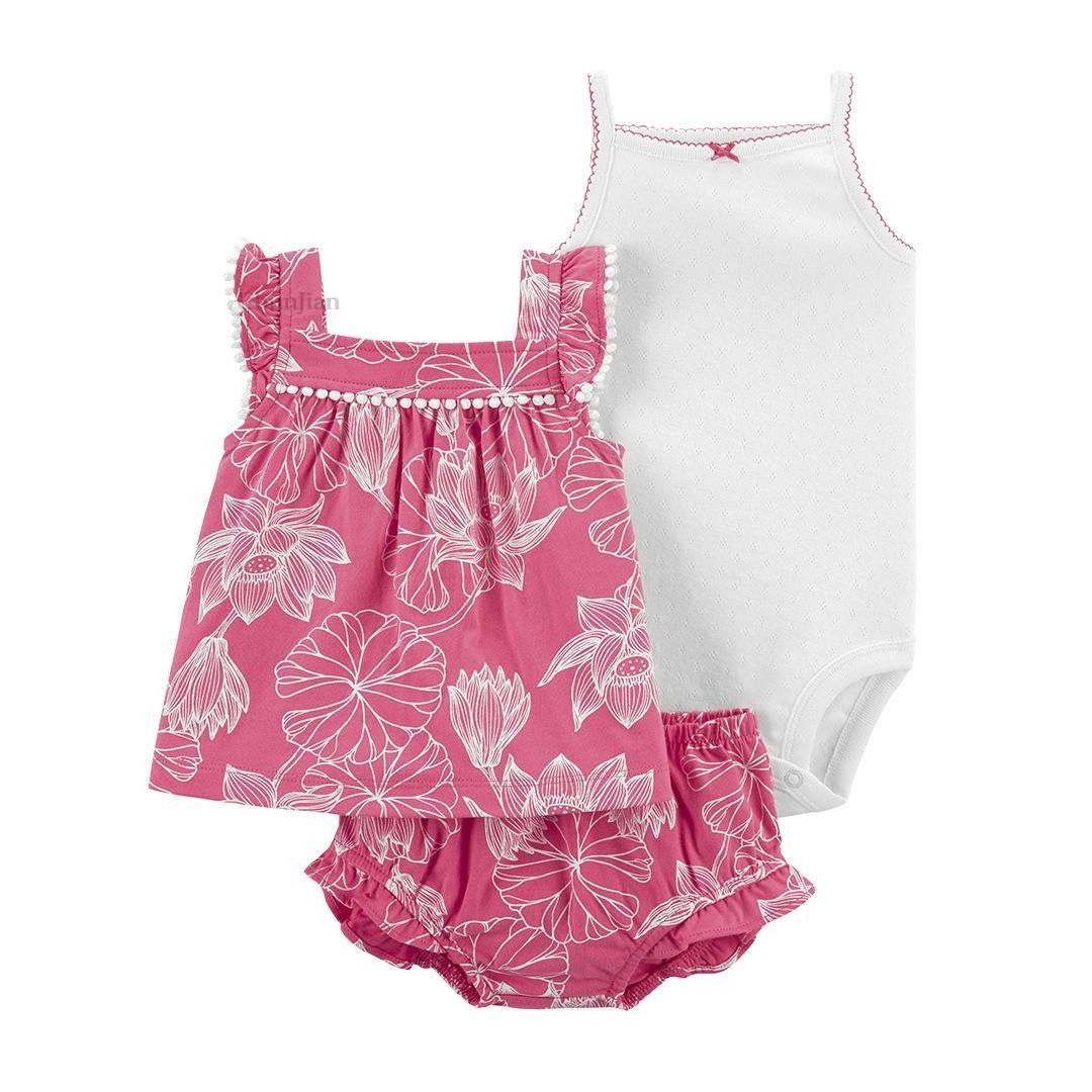 Baby Girl Clothes Infant Newborn Toddler Summer 3-Pieces Girl Clothes Baby Sets Baby Girls Outfits Birthday Gifts Girl Sets