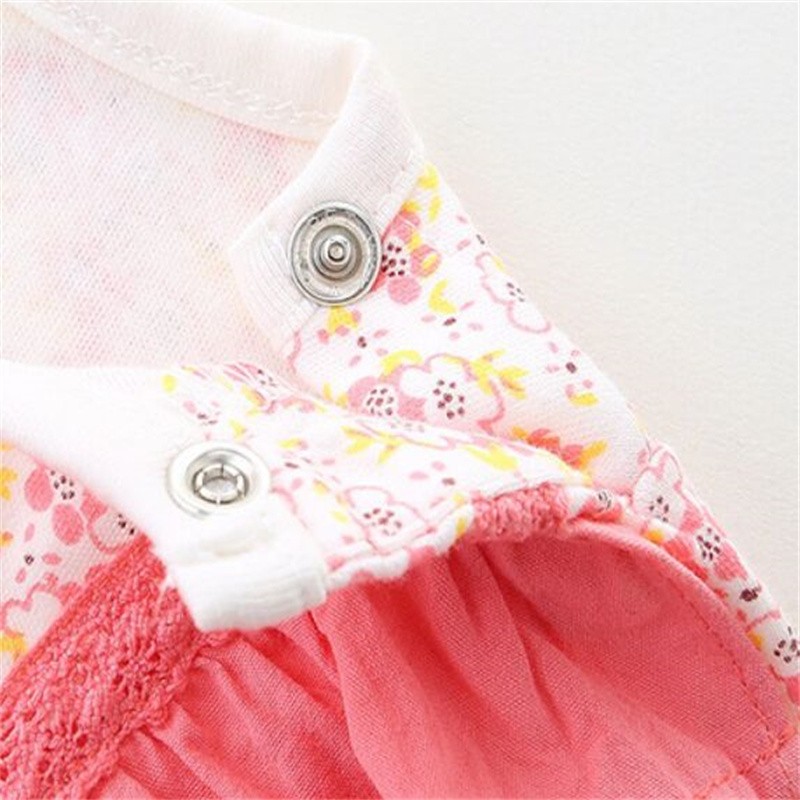 LAUDKA 0-24M Newborn Baby Girls Clothes Summer Princess Print Cotton Hoodies Baby Jumpsuit Fashion Girls Clothes