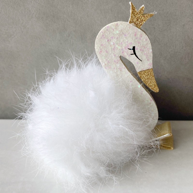 Princess Plush Swan Hair Clip Hairgrips For Girls Kids Hair Clips Hairpins Barrette Children Headwear Kawaii Hair Accessories