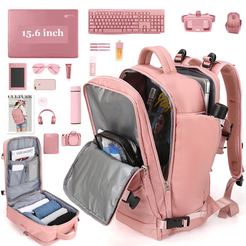 15.6 inch Laptop Backpack for Teenage Girls with USB Port Independent Shoe Bag Travel Business Outdoor Backpack