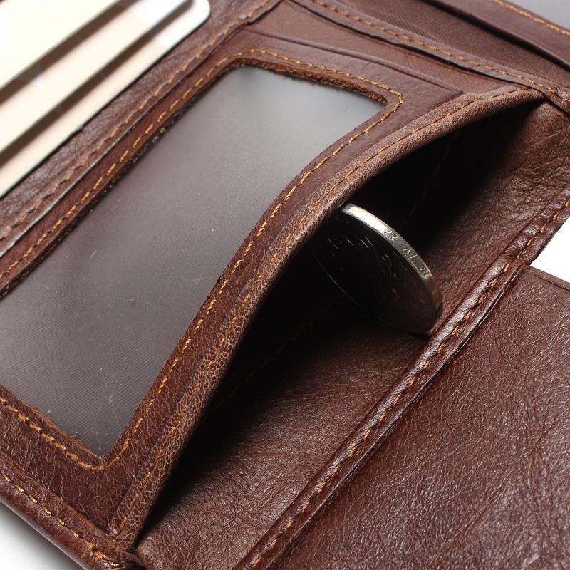 Men's wallet anti-magnetic anti-theft wallet anti-theft scan leather wallet leisure men's small leather wallet