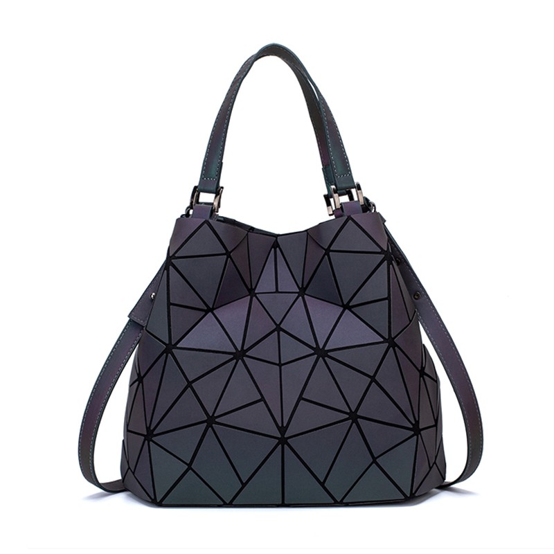 New Luminous Bao Bag Reflective Geometric Bags For Women 2020 Quilted Shoulder Bags Plain Folding Female Bags Bolsa Feminina