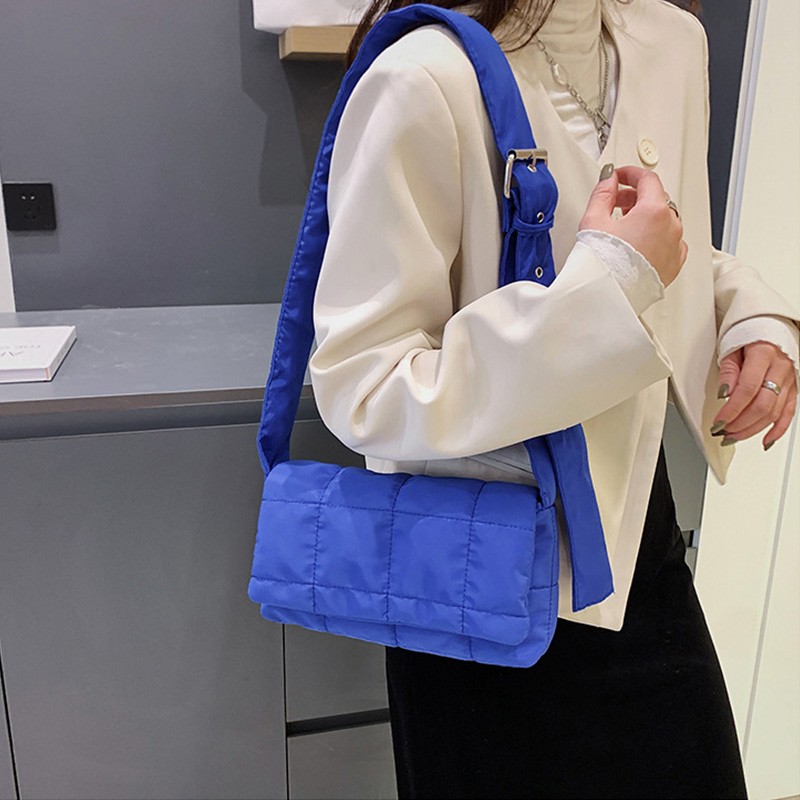 Solid Color Nylon Cloth Shoulder Crossbody Square Bags for Women 2022 Women Designer Small Flap Handbag Female Messenger Bag