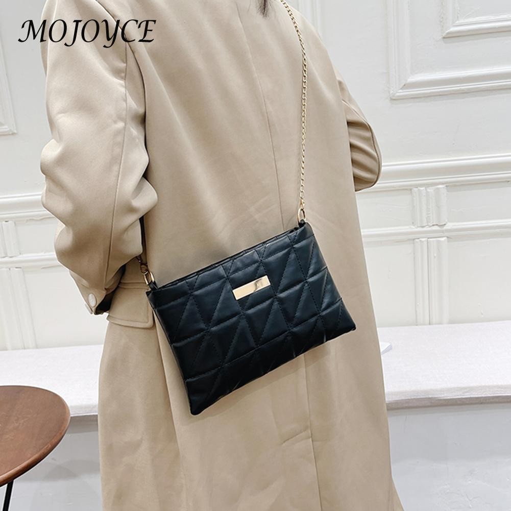 Women Shoulder Bags Fashion PU Leather Underarm Bags Pure Color All-Match Lattice Style Shopping Bags Designer Clutch