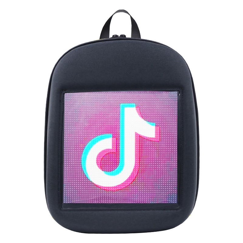 Smart APP Control Dynamic LED Display Advertising Backpack USB DIY LED City Walk Advertising 14'' Portable Backpack