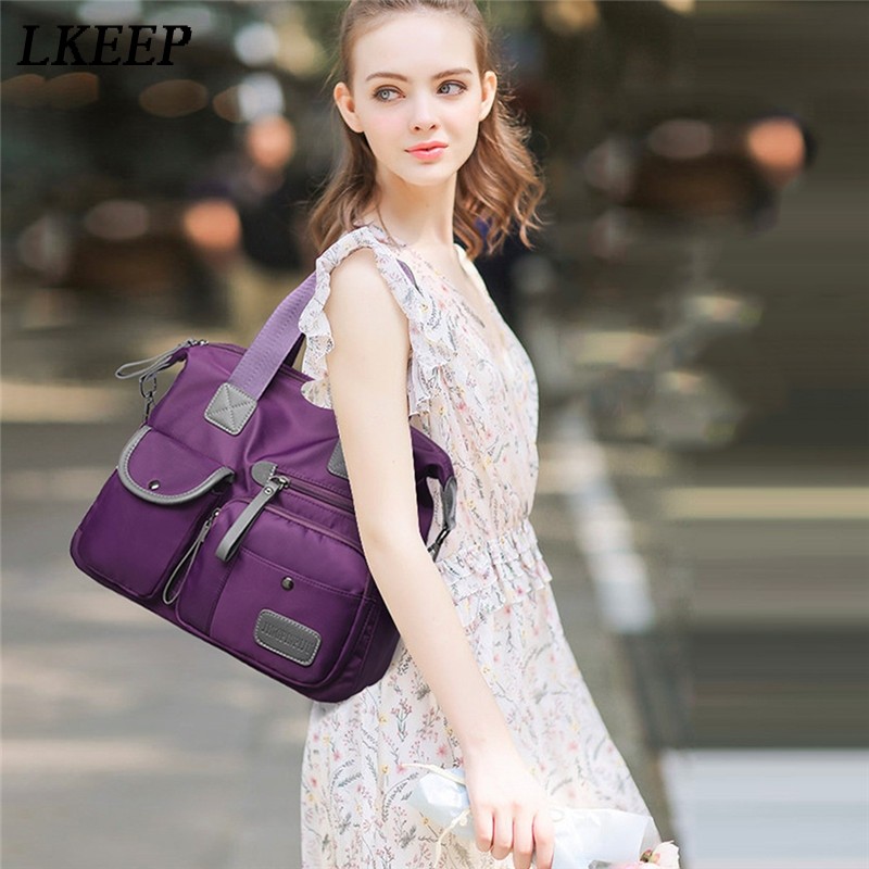 New ladies fashion waterproof nylon felt bag casual nylon shoulder bag mummy bag large capacity messenger bag