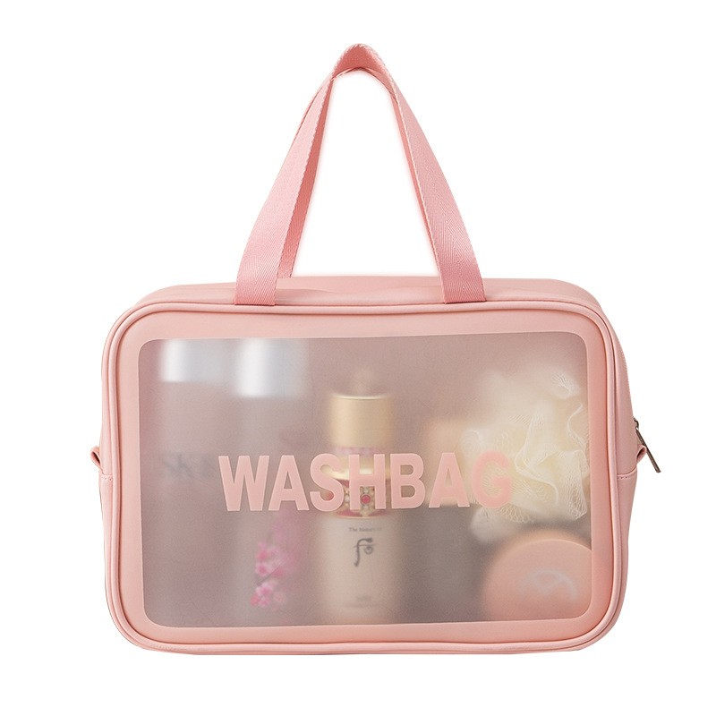 PVC transparent waterproof makeup bag for women large capacity travel portable scrub toilet makeup bag dressing storage bag