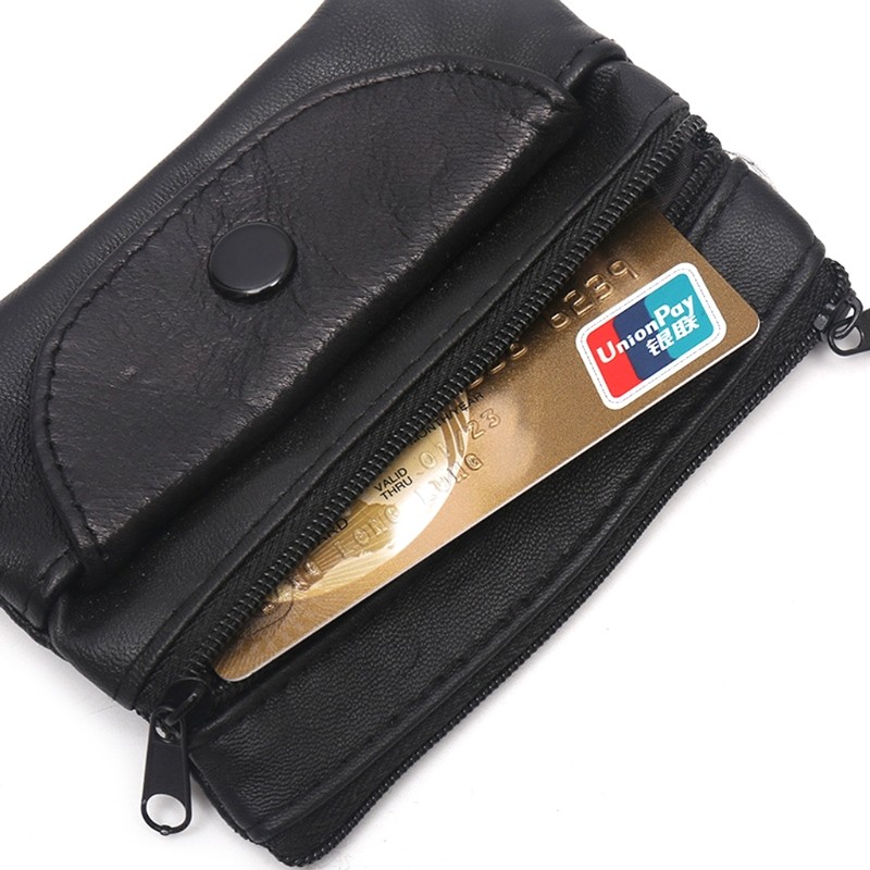 Women's Fashion Coin Purse Double Zipper Pocket Credit Card Holder Change Wallet Unisex Casual Solid Color Simple Handbag Purse