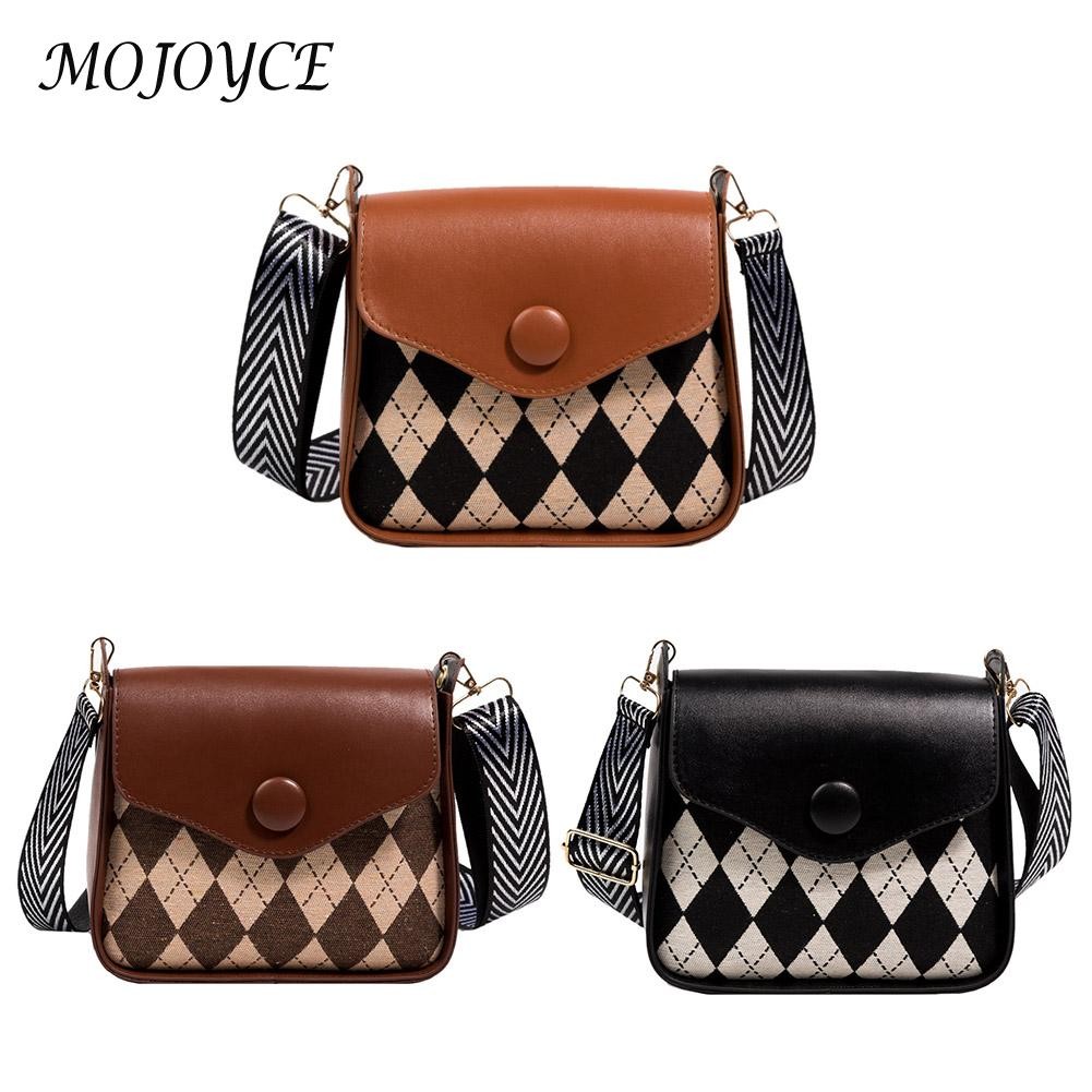 Female Retro PU Crossbody Bag Lady PU Leather Small Flap Messenger Bag for Women Shopping Fashionable Decor