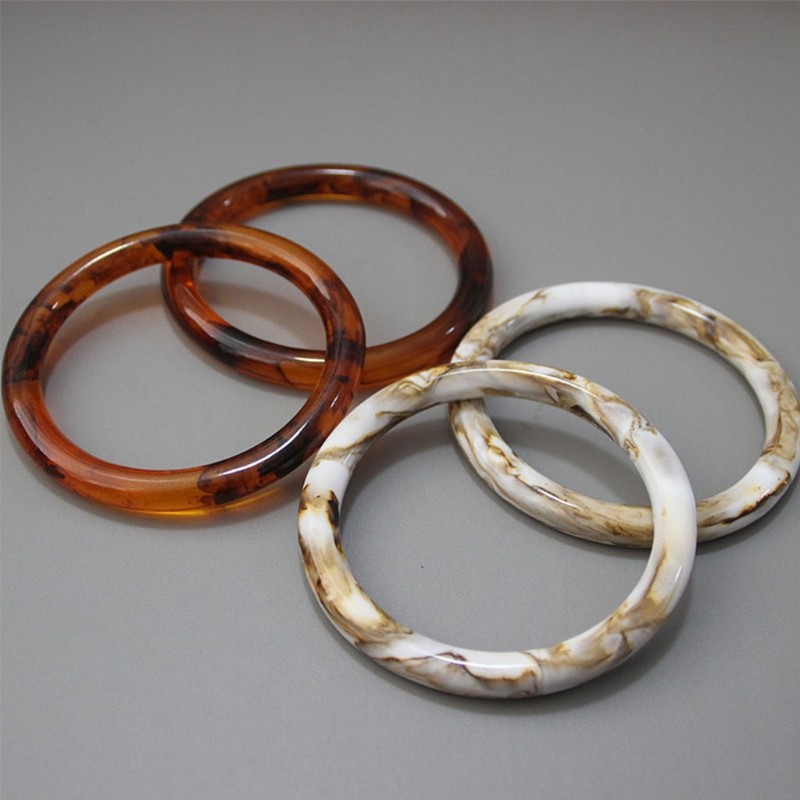 2pcs Fashion Resin Ring Purse Handle For Bag Making Handle Replacement DIY Crafts Women Girls Bags Parts Accessory