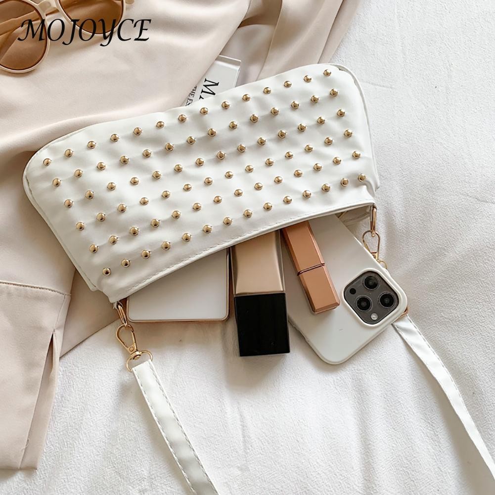 Women Leather Handbag Fashion Rivet Female Crossbody Bags New Clutch Street Fashion Simple Designer Handbag Luxury Female Bag