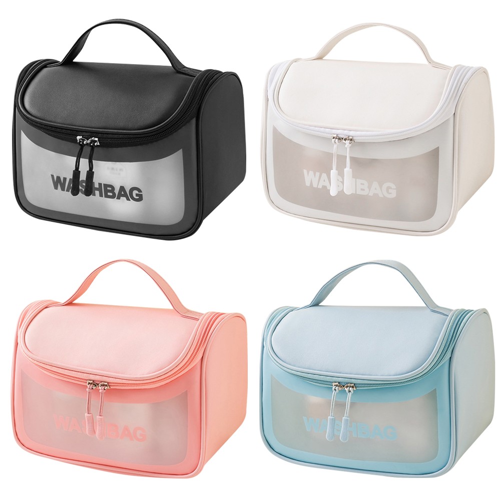 PVC Waterproof Large Capacity Cosmetic Bag Clear Zipper Portable Makeup Bags Waterproof Travel Portable Pouch