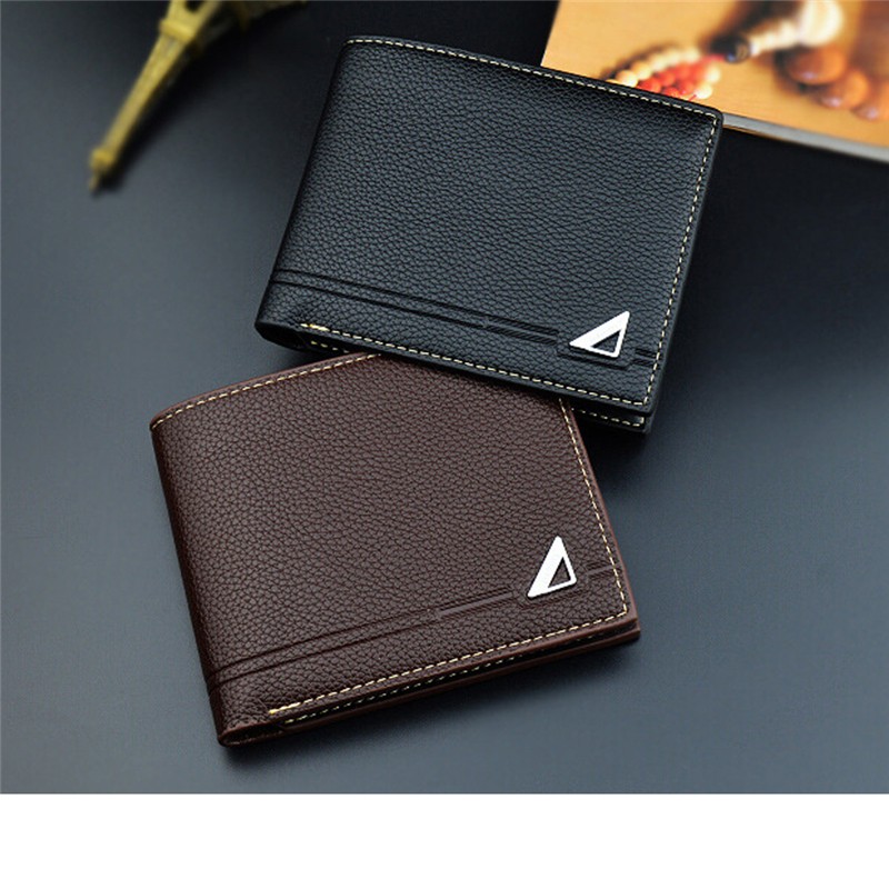 Men Wallets Short PU Leather Wallet High Quality Three Fold Simple Fashion Boyfriend Wallet Gifts