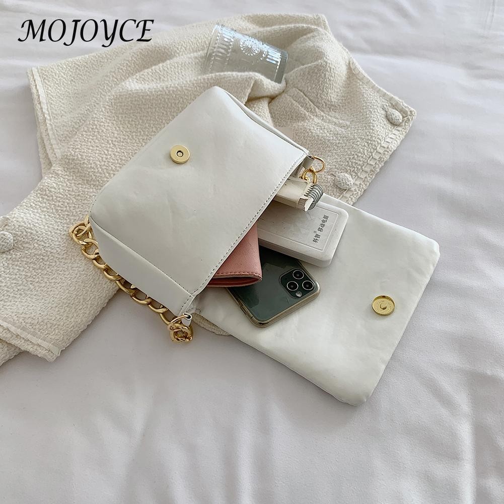 Women's PU Leather Chain Messenger Bag New Solid Color Flap Crossbody Bag Ladies Designer Handbags Summer Trend Bags For Women