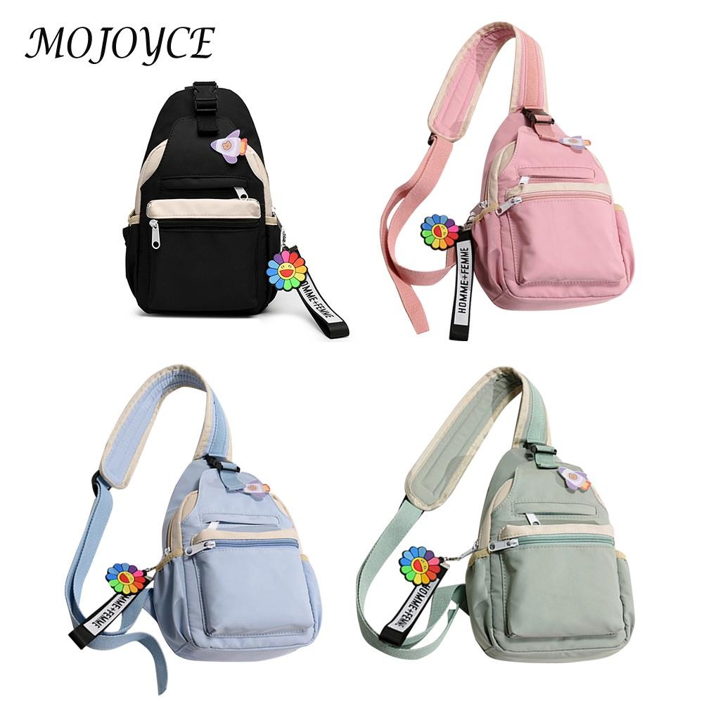 Women's Nylon Chest Bag Zipper Handbag Student Shoulder Causal Backpack For Women Student School Travel