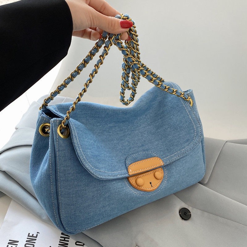 MBTI Canvas Shoulder Bag Casual Woman Blue Daily Shopping Bags 2022 Fashion Bolso Mujer New Arrival Hasp Female Bag