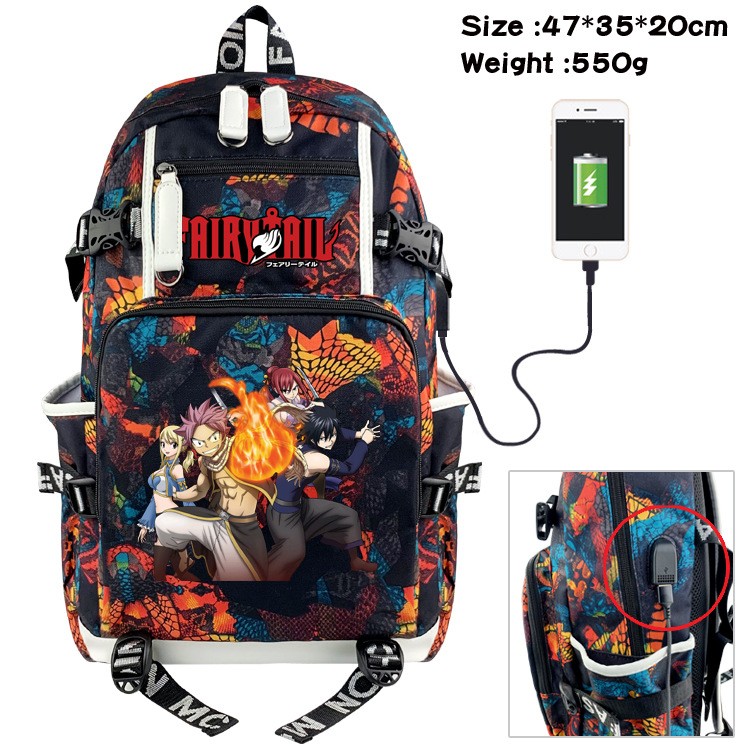 Fairy Tail Anime Backpack Large Capacity School Bag Men Women Multifunctional Laptop Backpack Travel Bag