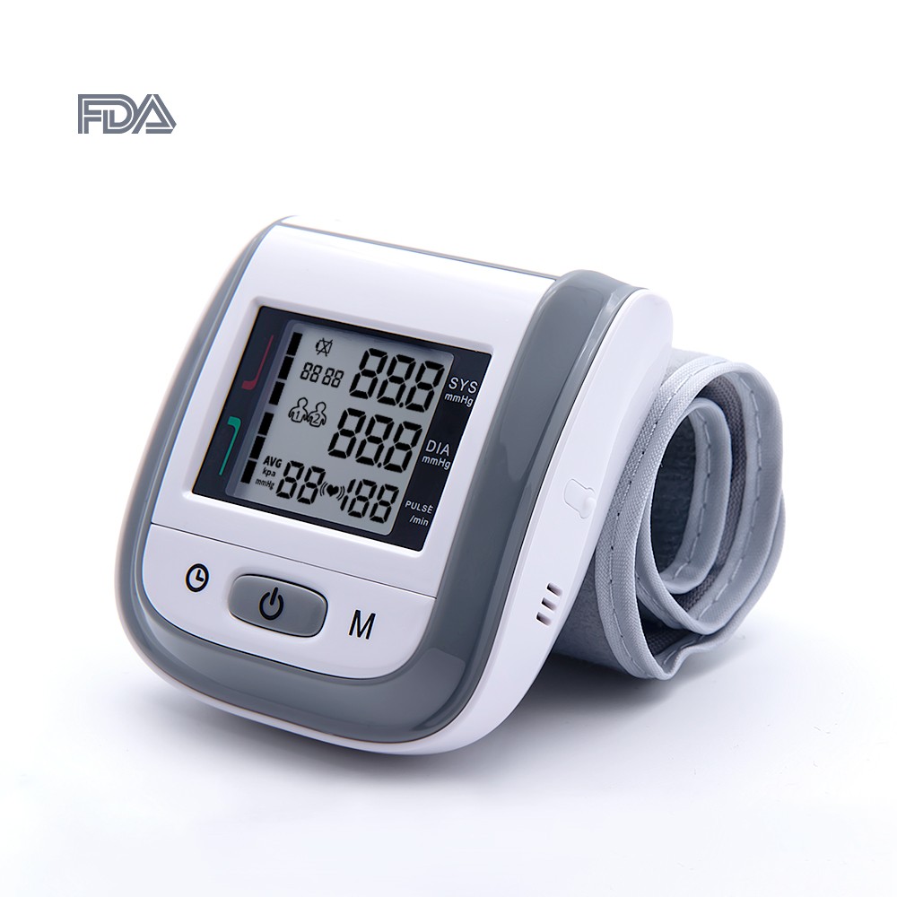 BOXYM Medical Digital LCD Wrist Blood Pressure Monitor Automatic Sphygmomanometer Tonometer Wrist Sphygmomanometer Meter