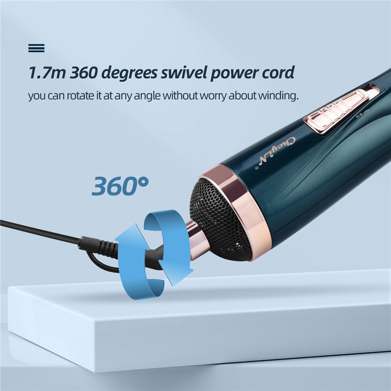 2 in 1 Automatic Rotating Brush for Hair Dryer, Comb for Curly Round Hair, Adjustable Wavy Irons, Wet and Dry Speed