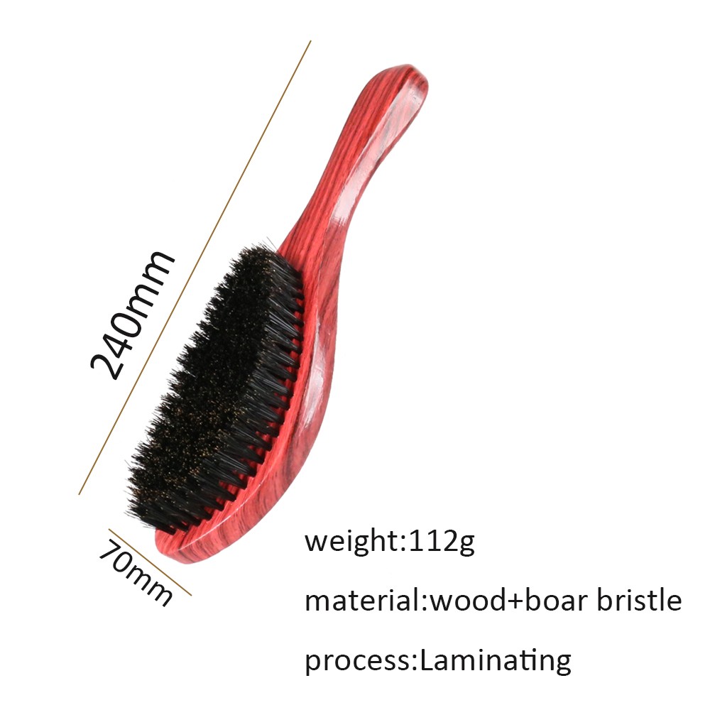 Dreyouti Wave Hard Bristle Boar Hair Brush Wooden Head Curved Palm Combs 360 Man Hairdressing Hair Styling Tools For African