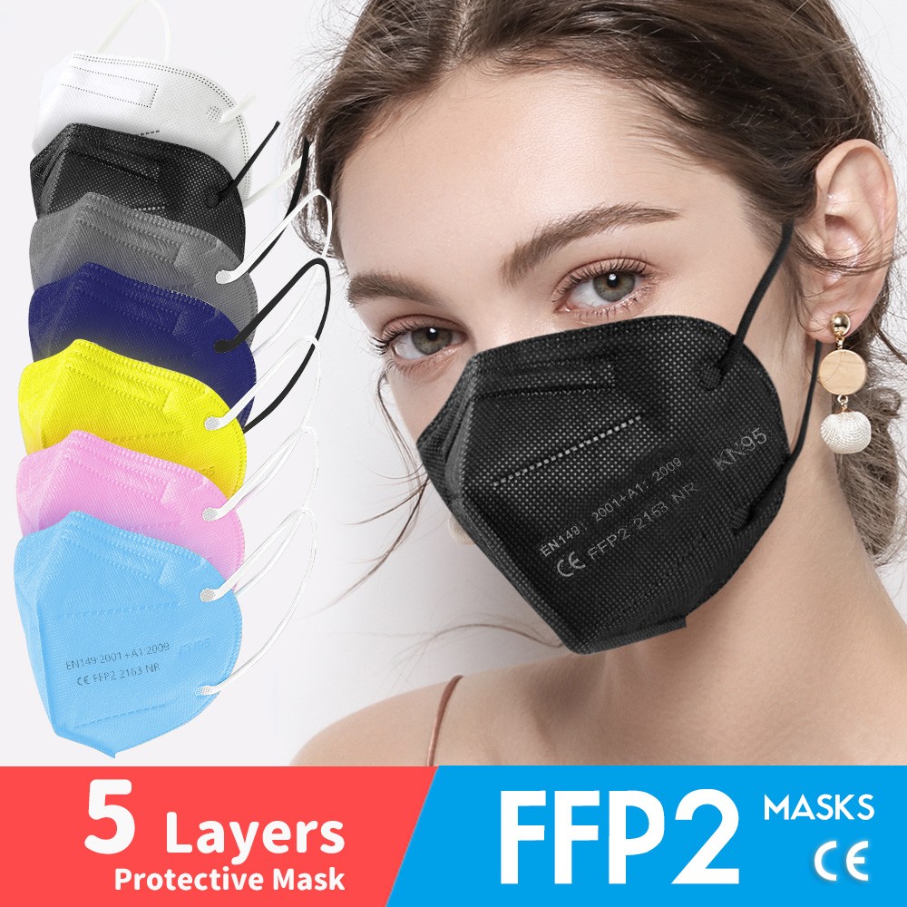 Adult FFP2 Mask 5ply KN95 Dust Safety Approved Masks Protective Face Respirator CE FPP2 FFP3 n95 ffp2masks Spain 10 days delivery