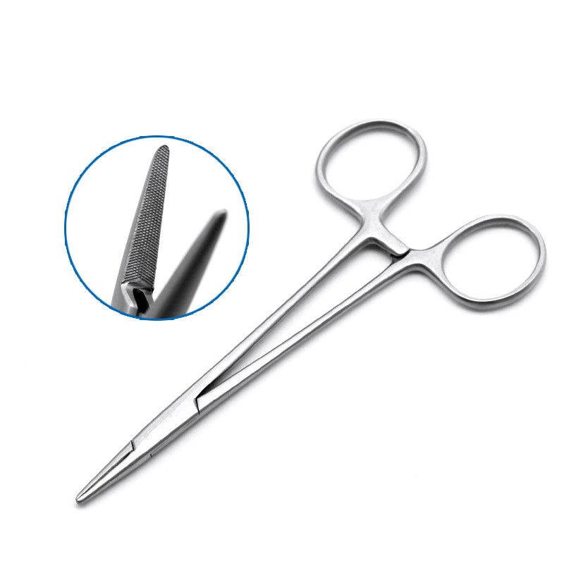 Stainless steel needle holder thick and thin double eyelid needle 12.5cm surgical needle holder