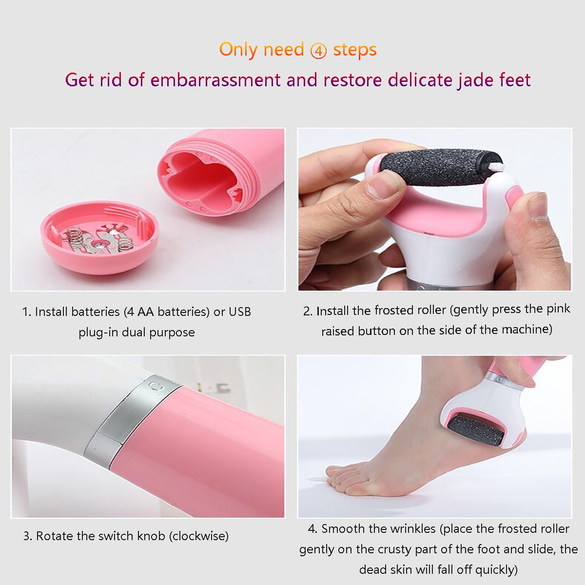 Electric Foot File Scraper Callus Remover Professional Feet Matte Pedicure Tools Remove Corns Foot Dead Skin Remover Foot Care