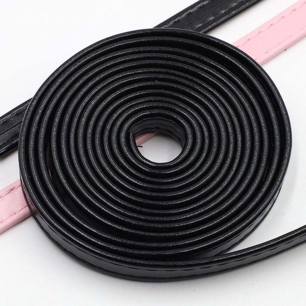 Women's PU Leather Band, Jewelry Accessories, Soft Leather Rope, Black, White, Pink, Three Colors, 1.2cm * 3m