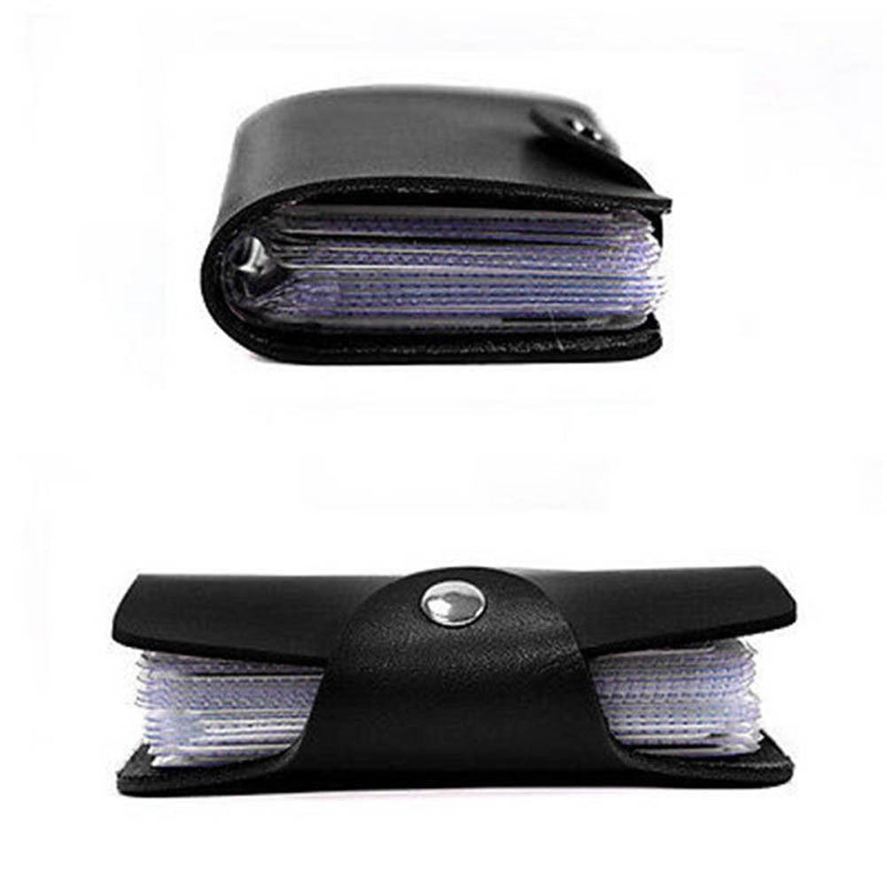 24 Slots Card Holder PU Leather Slim Bank Credit ID Card Coin Pouch Bag Pouch Purse Organizer Thin Business Card Clip With Button