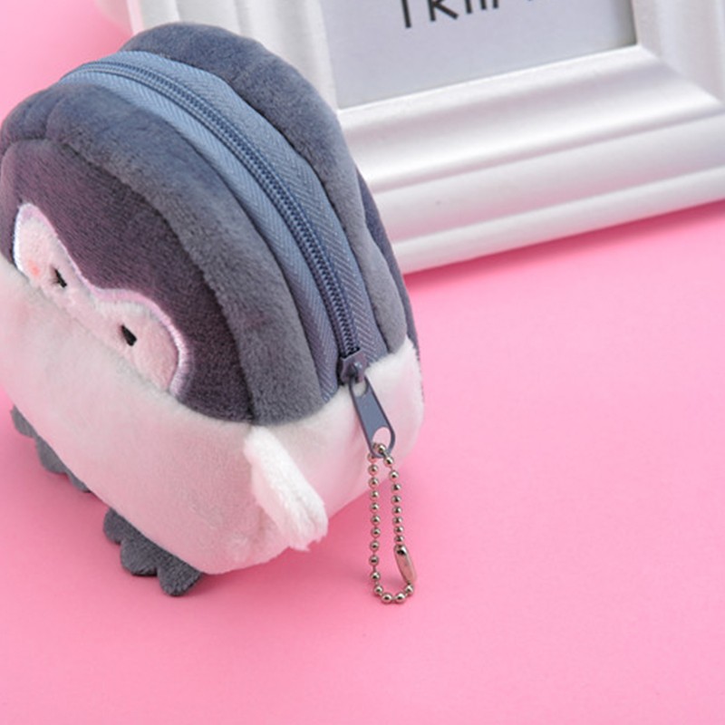 1pc Kawaii Penguin Plush Purse Coin Card Bag Wallet Pendant Ornaments Storage Bag Plush Toy Lipstick Bag For Kids Gift