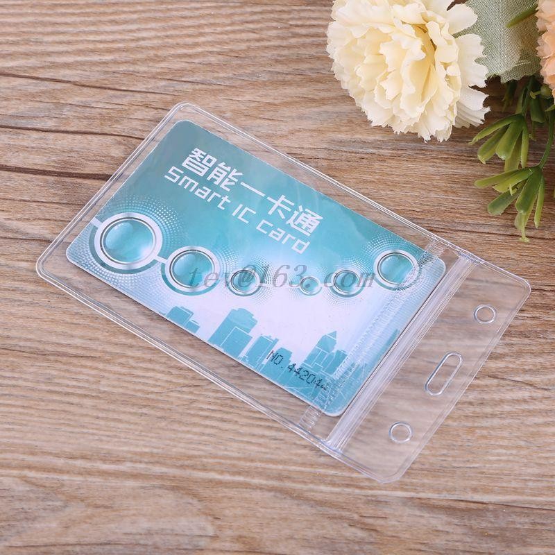 5pcs Unisex Popular Transparent Clear PVC Plastic Badge Work Exhibition ID Name Card Holders Waterproof