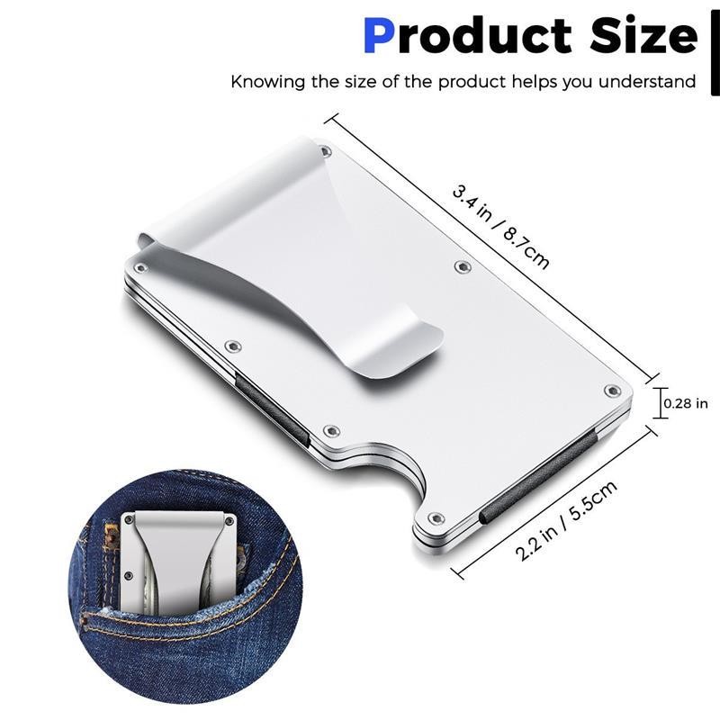 High Quality Rfid Metal Credit Card Holder for Men Women Slim Slider Simple Wallet Mini Wallet Mini Wallet 2021