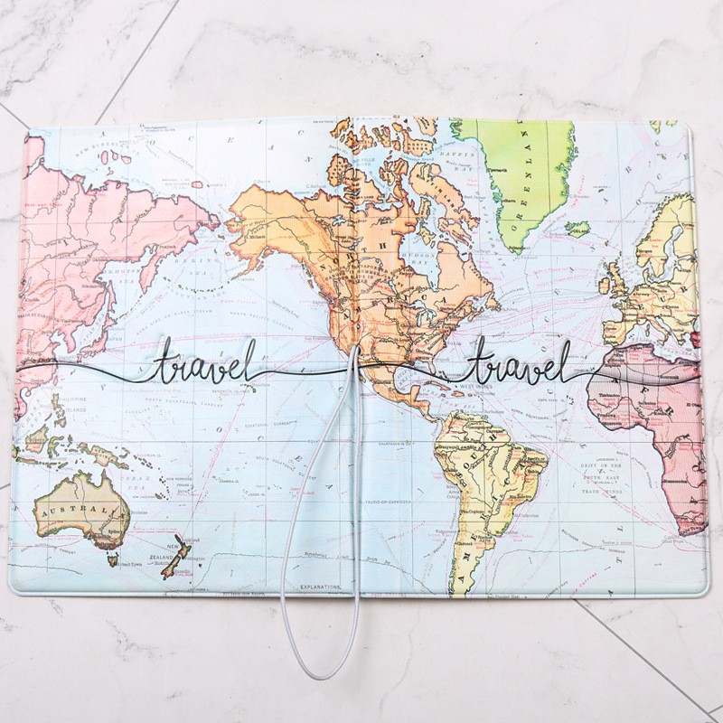 Portable Passport Travel Ticket Package Convenient Passport Bag Passport Case Travel Map Holder Protective Clip Travel Map